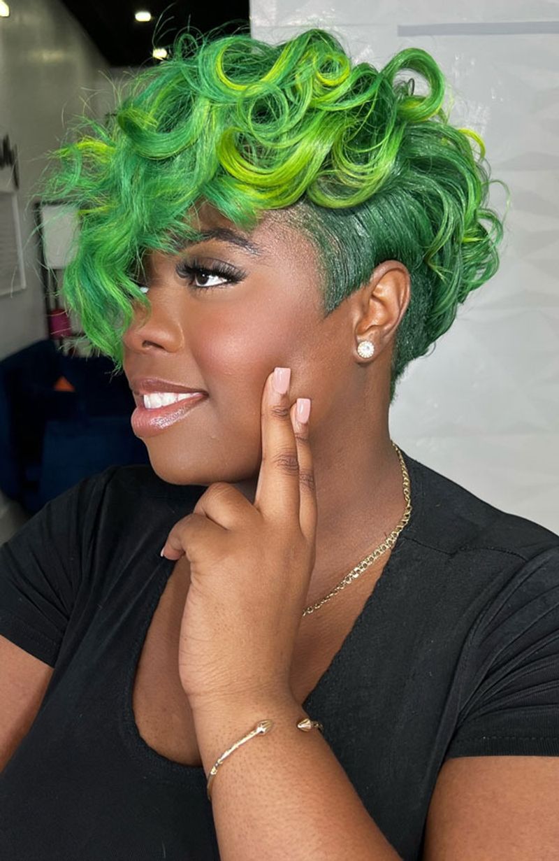 Curly Pixie with Tapered Sides