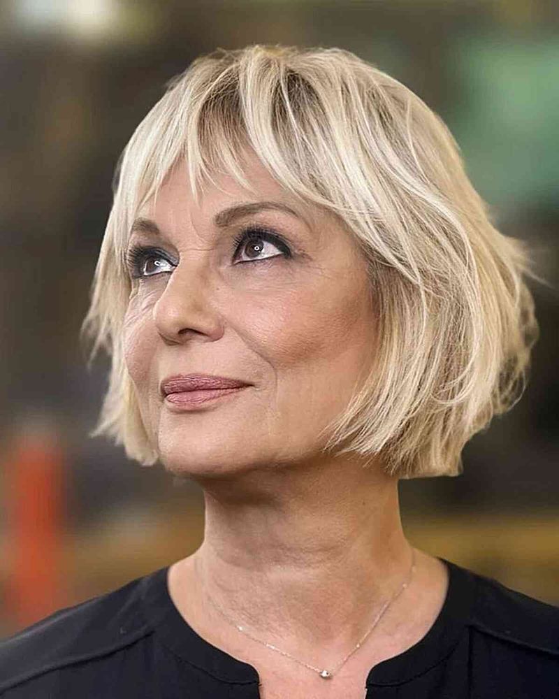 Layered Chin-Length Cut with Side Tuck