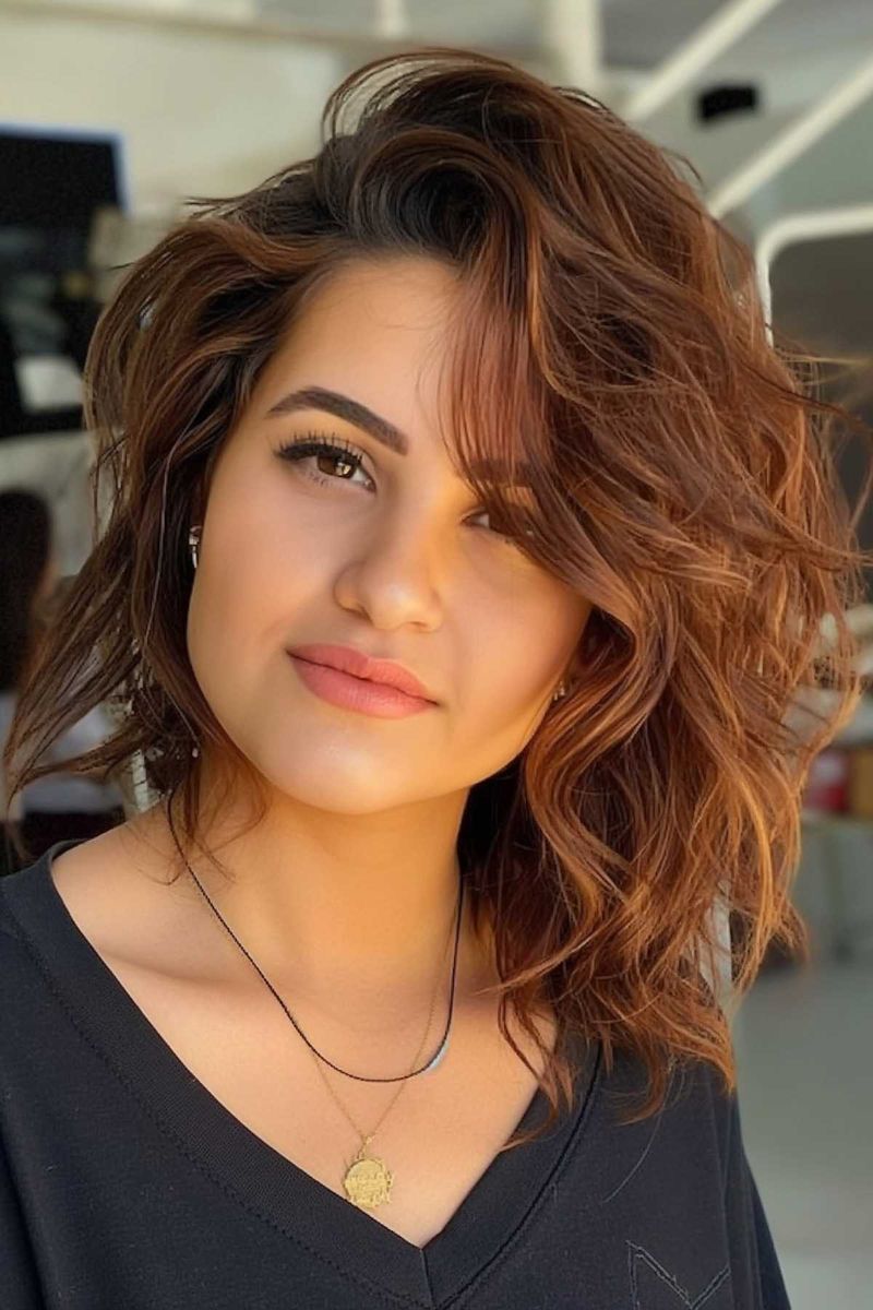 Asymmetrical Cut with Textured Ends
