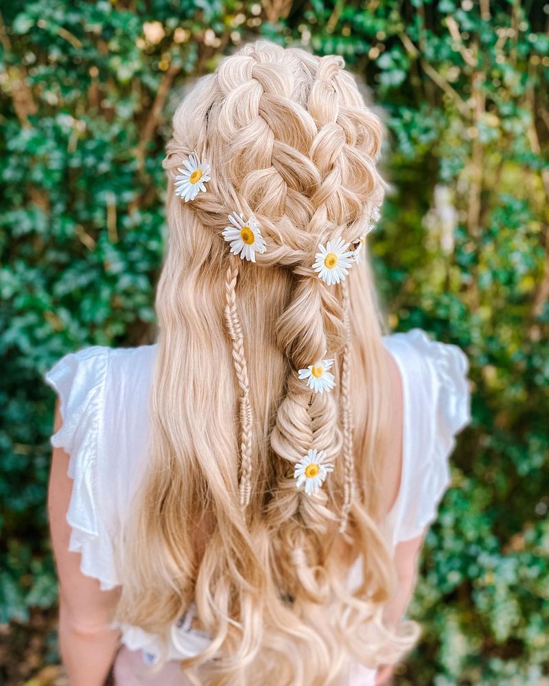 Pearly Blonde Braided Crown