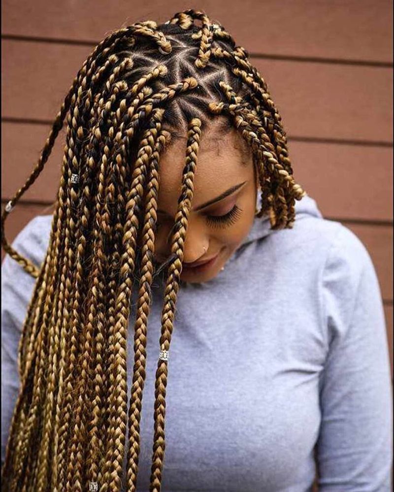 Ghana Braids with Honey Blonde Highlights