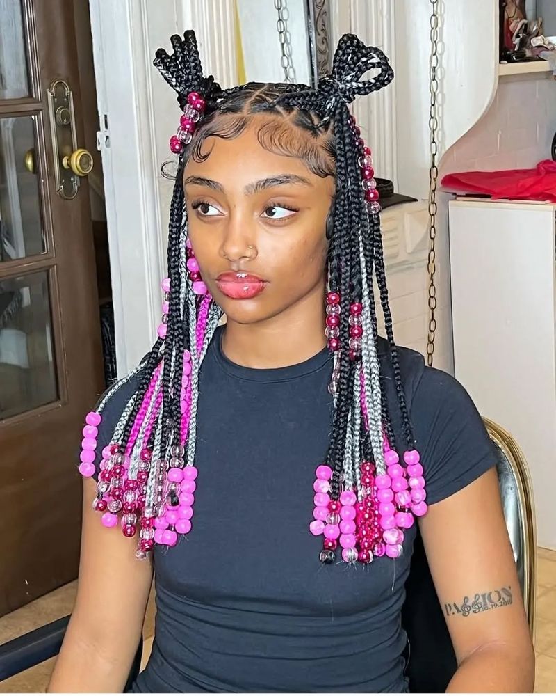 Micro Ghana Braids with Beaded Ends