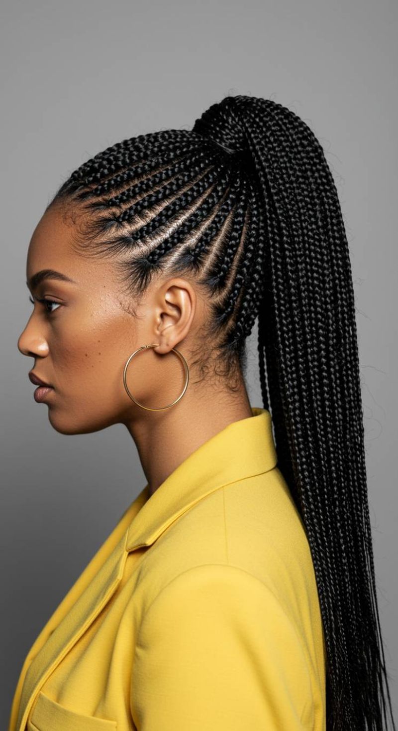 Ghana Braids Ponytail