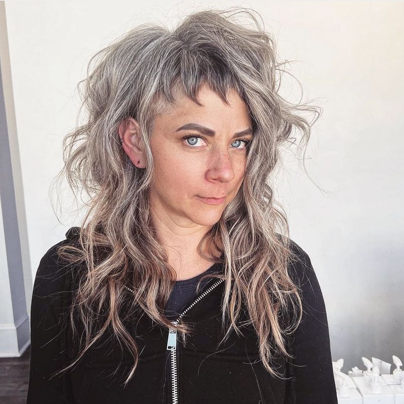 Textured Shag with Side-Swept Fringe