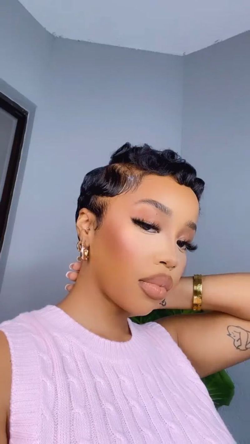 Pixie Cut with Finger Waves