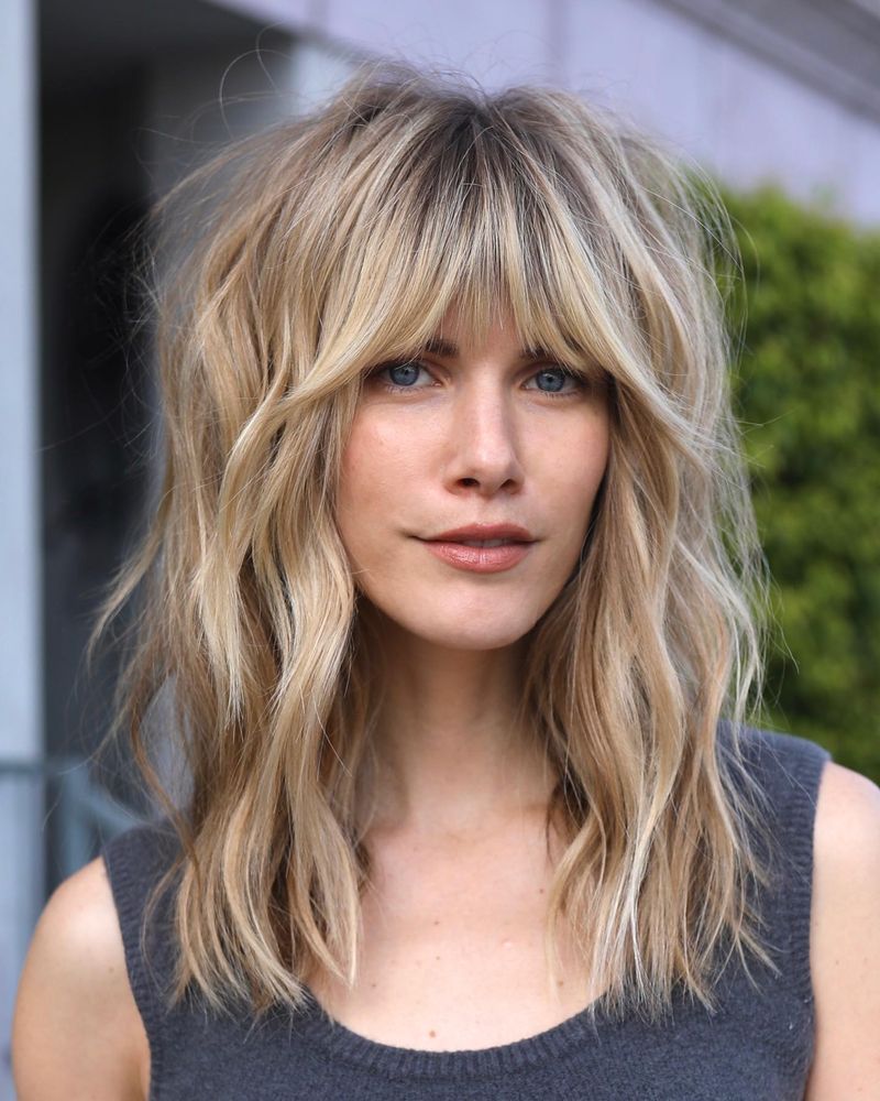 Soft Layered Shag with Bangs