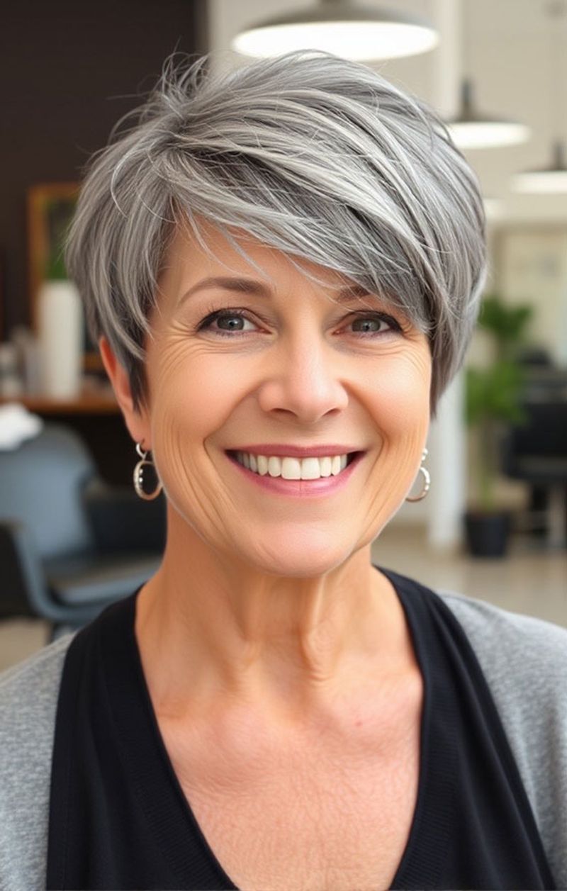 Tousled Crop with Wispy Fringe