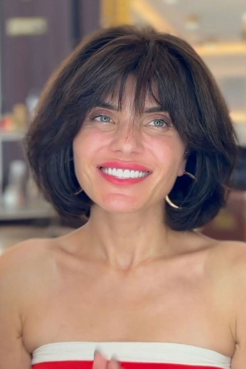 French Bob with Curtain Bangs