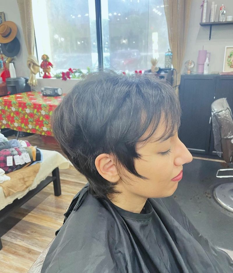 Playful Pixie with Delicate Wispy Bangs