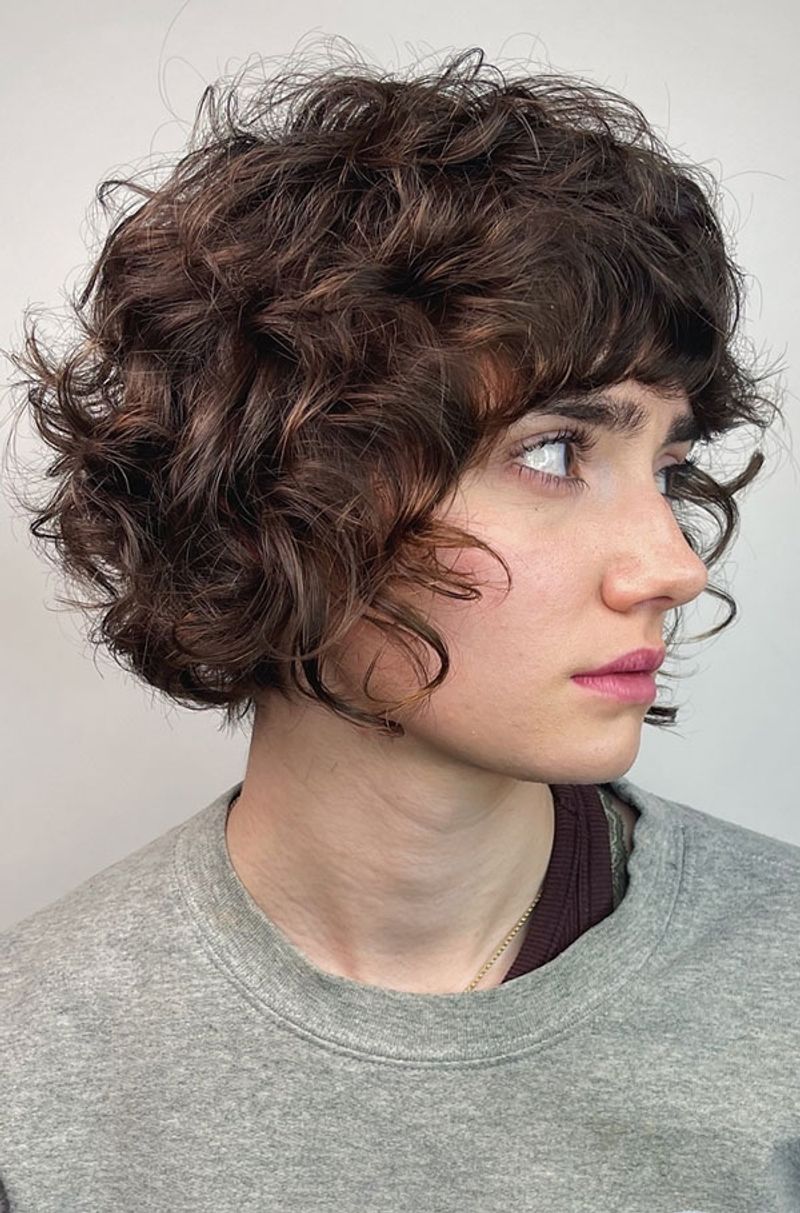 Curly Bob with Micro-Bangs