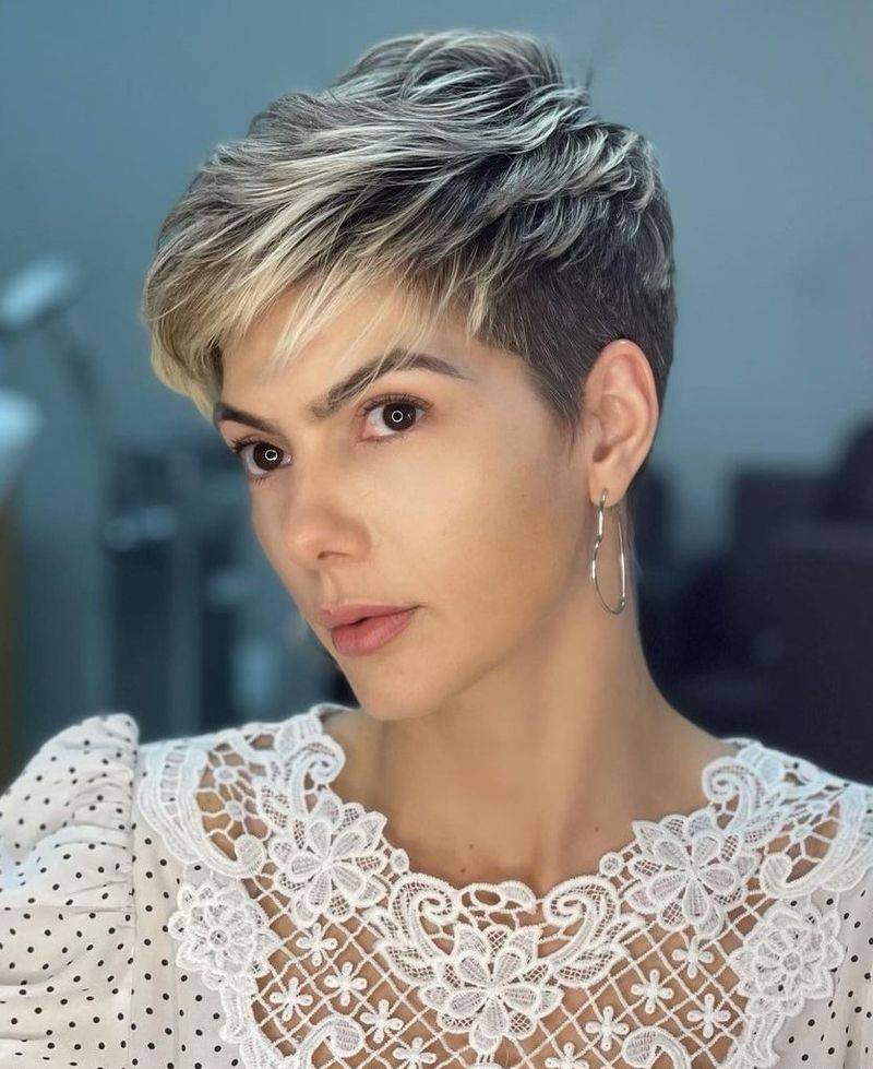 Two-Tone Gray Pixie