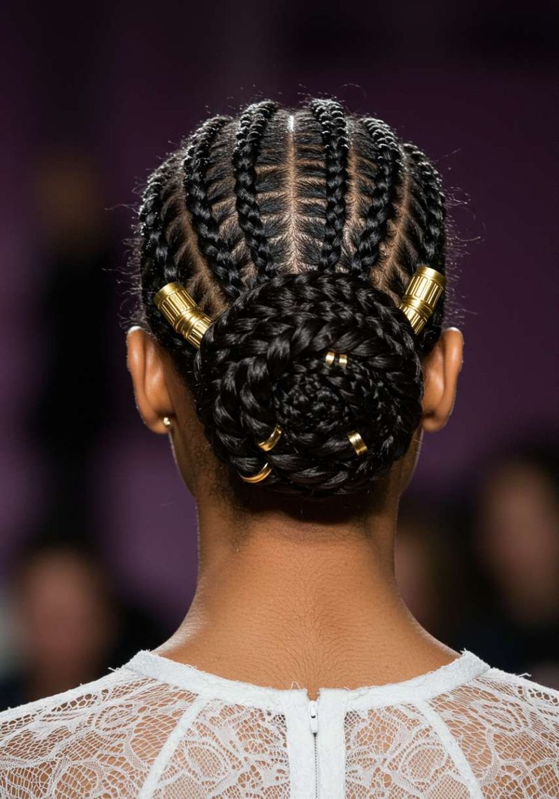 Braided Chignon with Metallic Cuffs