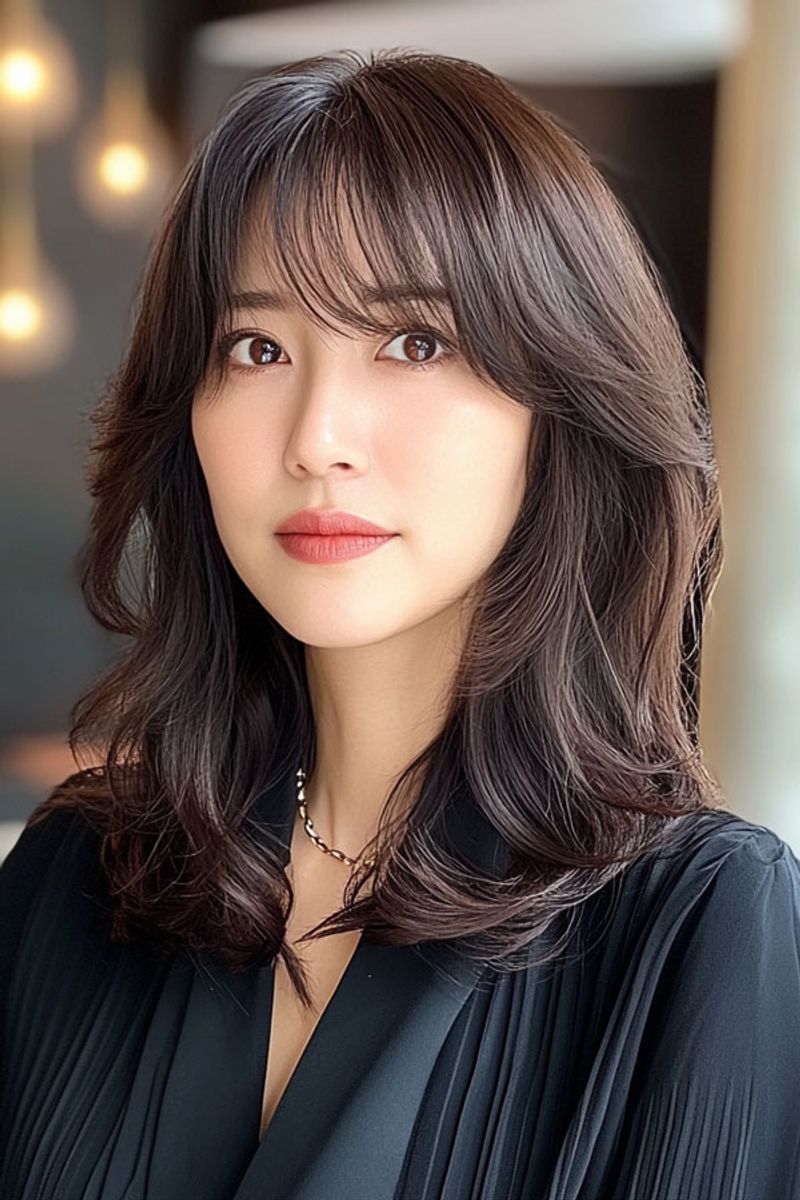 Layered Cut with Curved Fringe