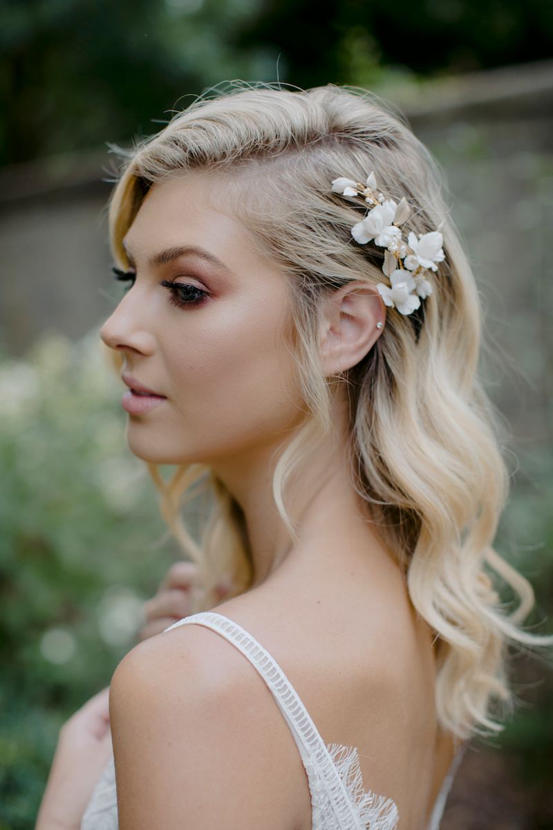 Twisted Side Sweep with Jeweled Hairpin
