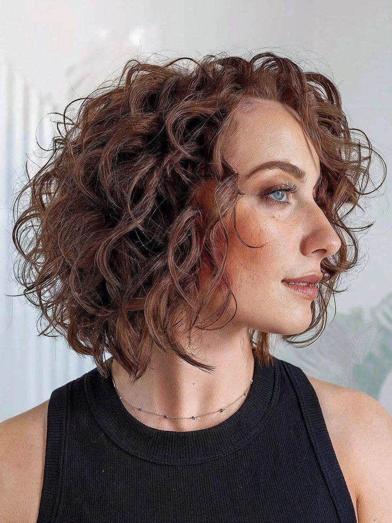 Layered Curly Shag Bob