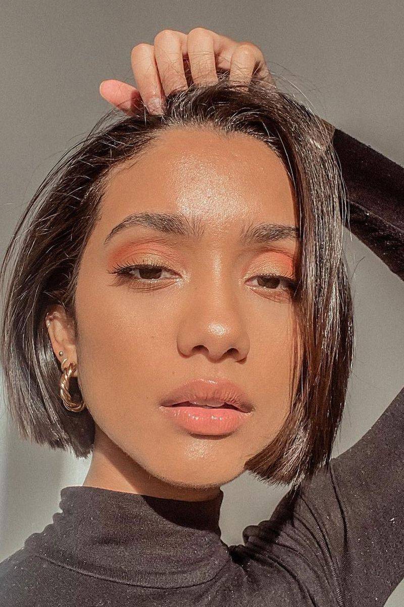 Slicked-Back Jawline Bob