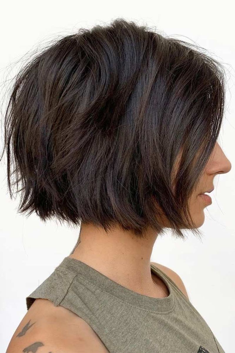 Jawline Bob with Choppy Ends