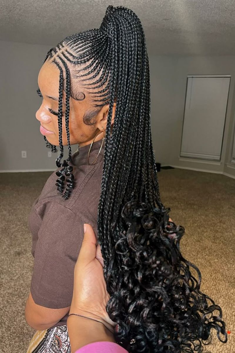 Cornrow Ponytail with Extensions