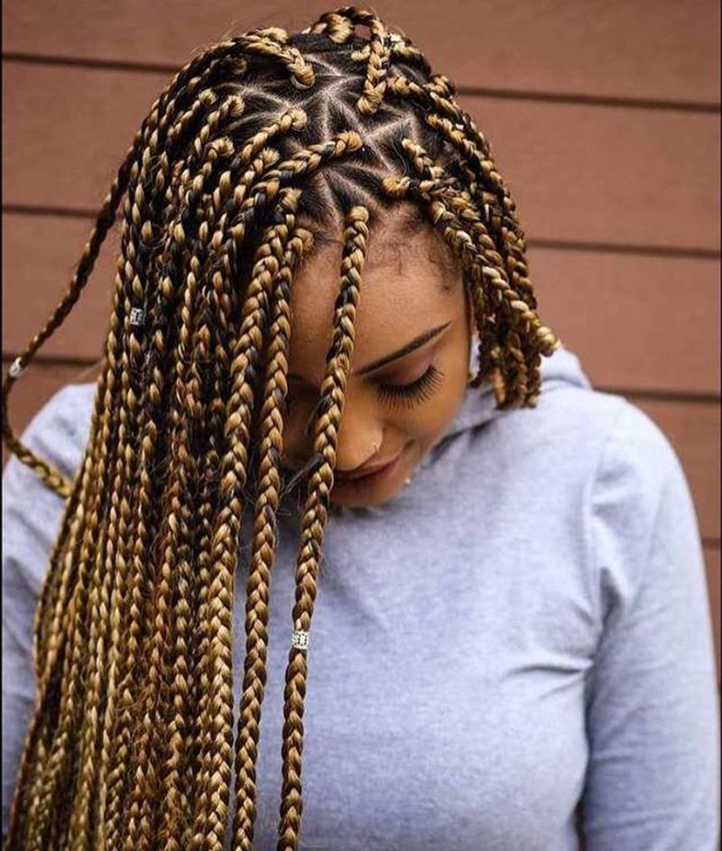 Tiana's Golden Blonde Triangle Box Braids