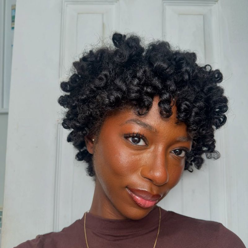 Bantu Knot-Out with Side Part