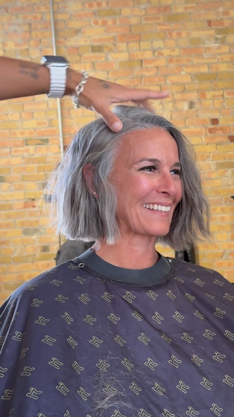 Salt-and-Pepper Textured Bob