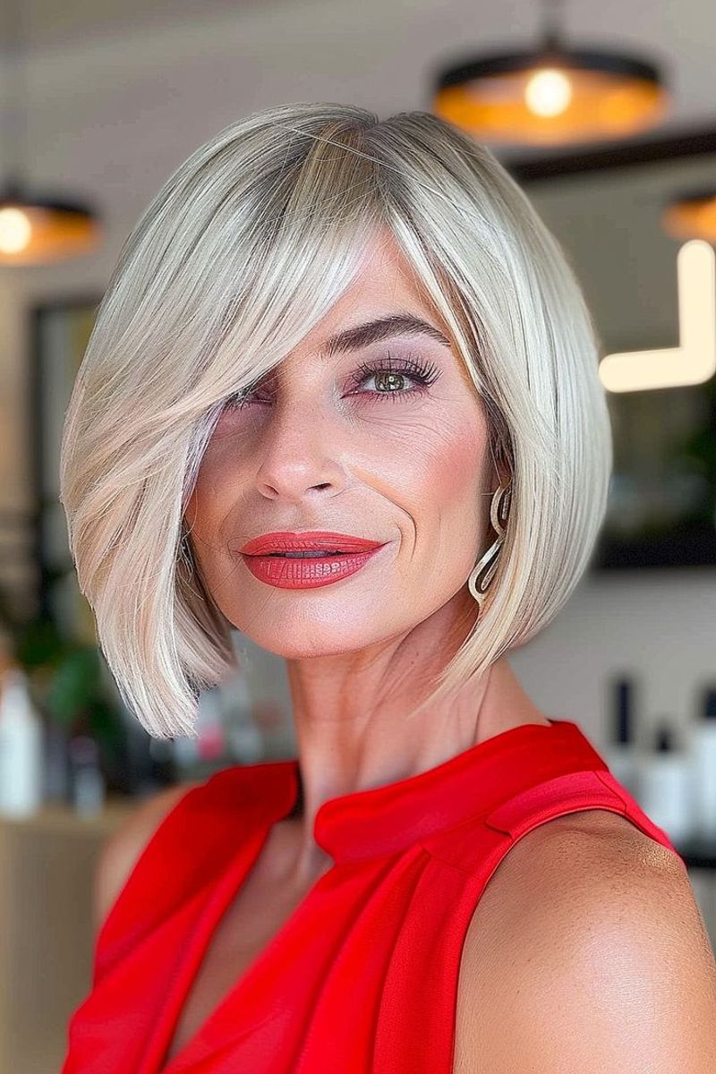 Soft Asymmetrical Bob With Layers