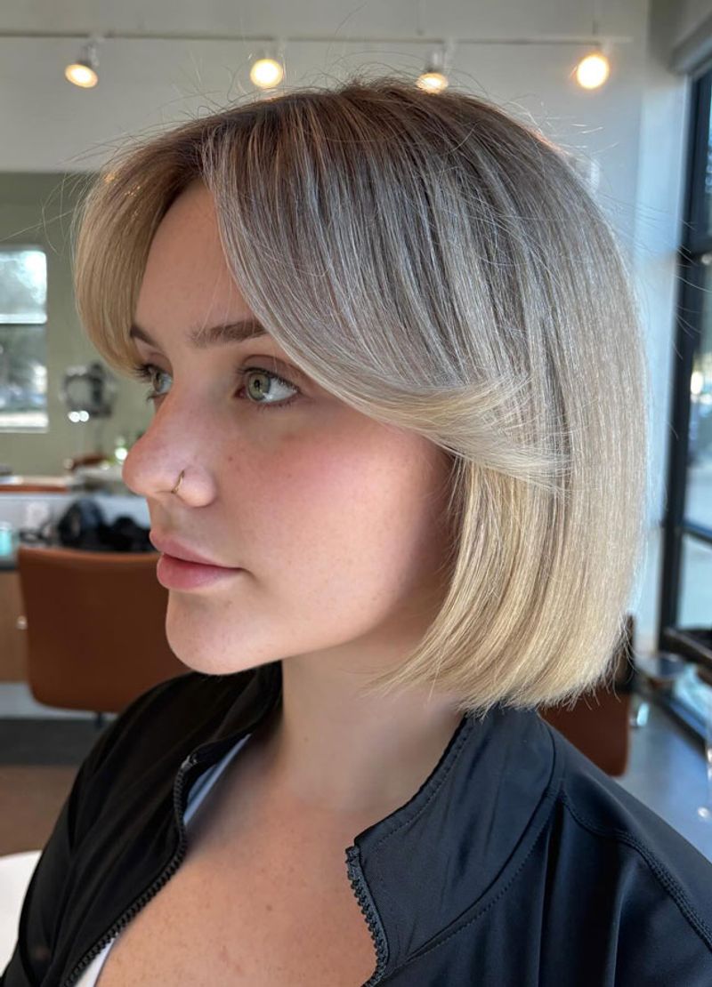 Blunt Cut with Curtain Bangs