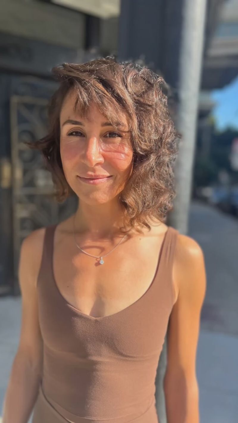 Curly Asymmetrical Fringe