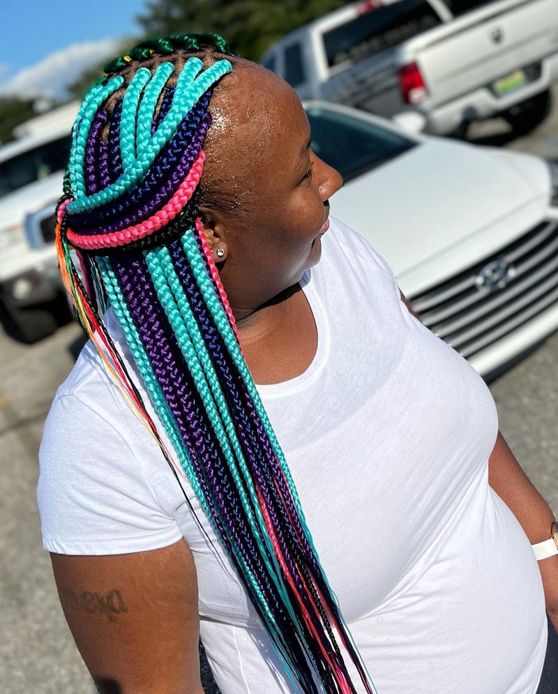 Playful Rainbow Lemonade Braids