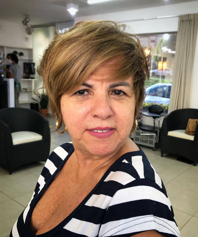 Textured Crop with Side-Swept Fringe