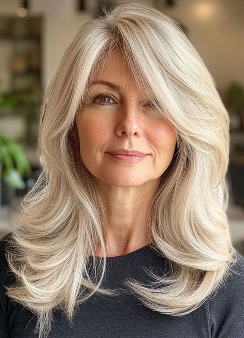 Swooping Side Part with Long Layers