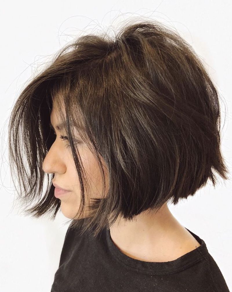 Chin-Length Bob with Razored Ends