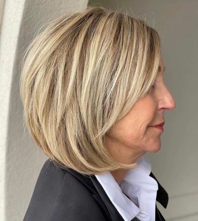 Blunt Cut with Side-Swept Bangs