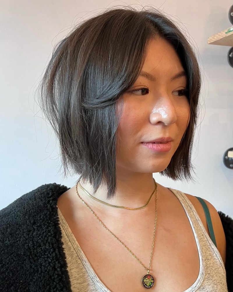 Chin-Length with Curtain Bangs