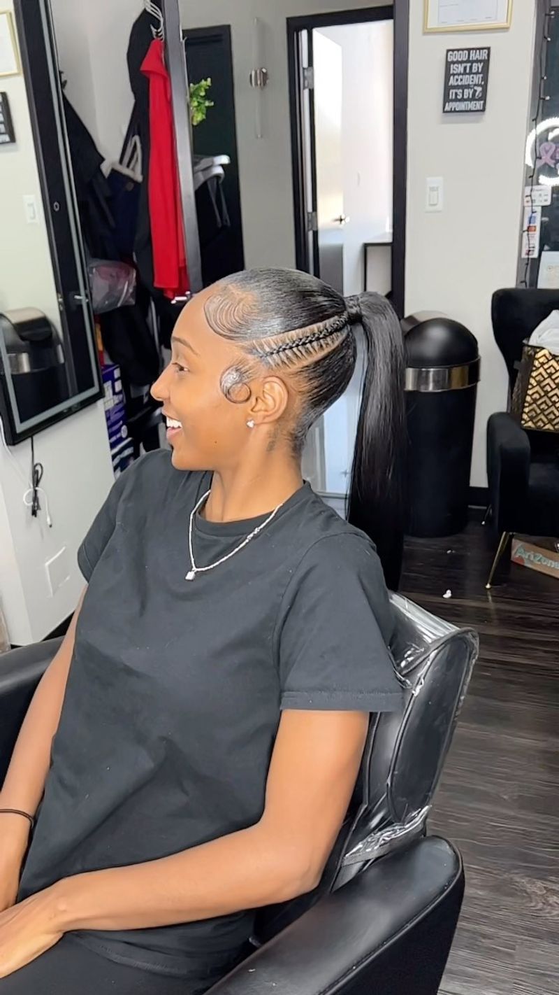 Sleek Ponytail with Wrap