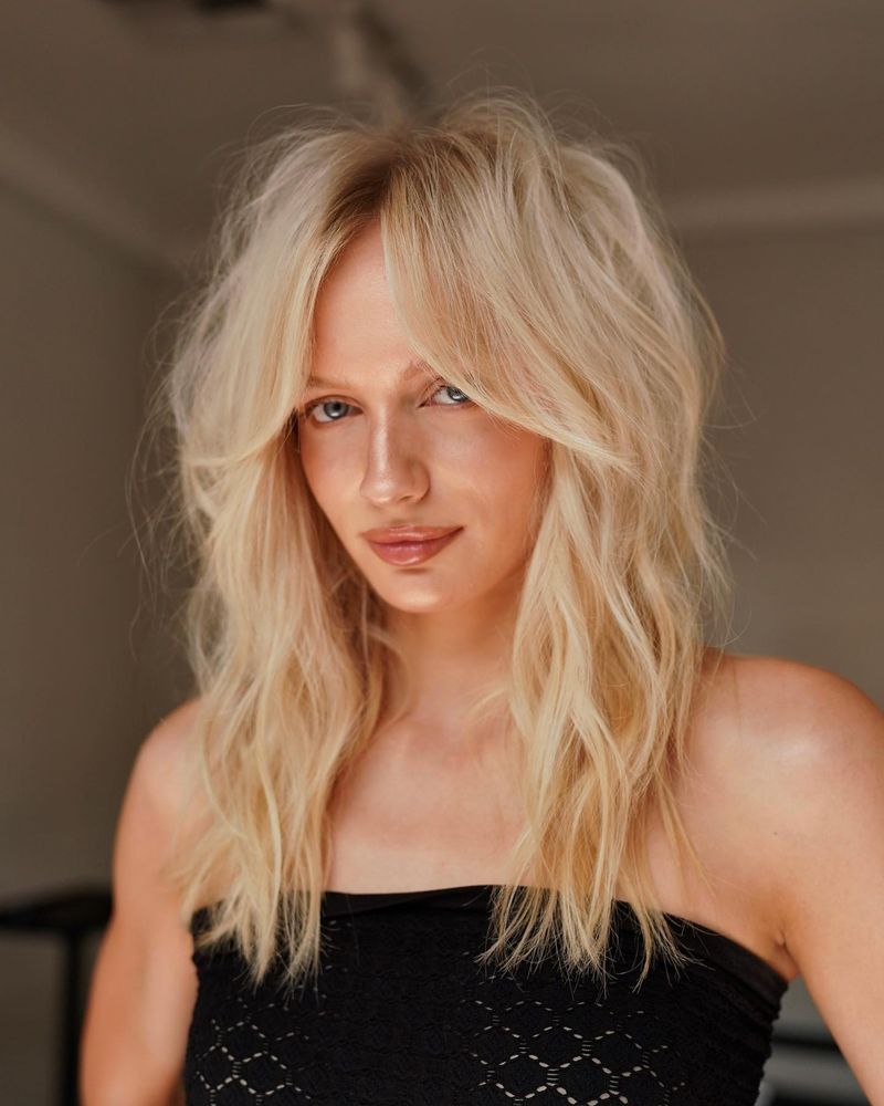Textured Shag with Curtain Bangs