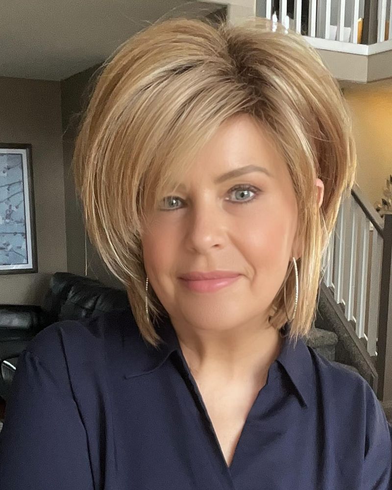 Feathered Bob with Side-Swept Bangs