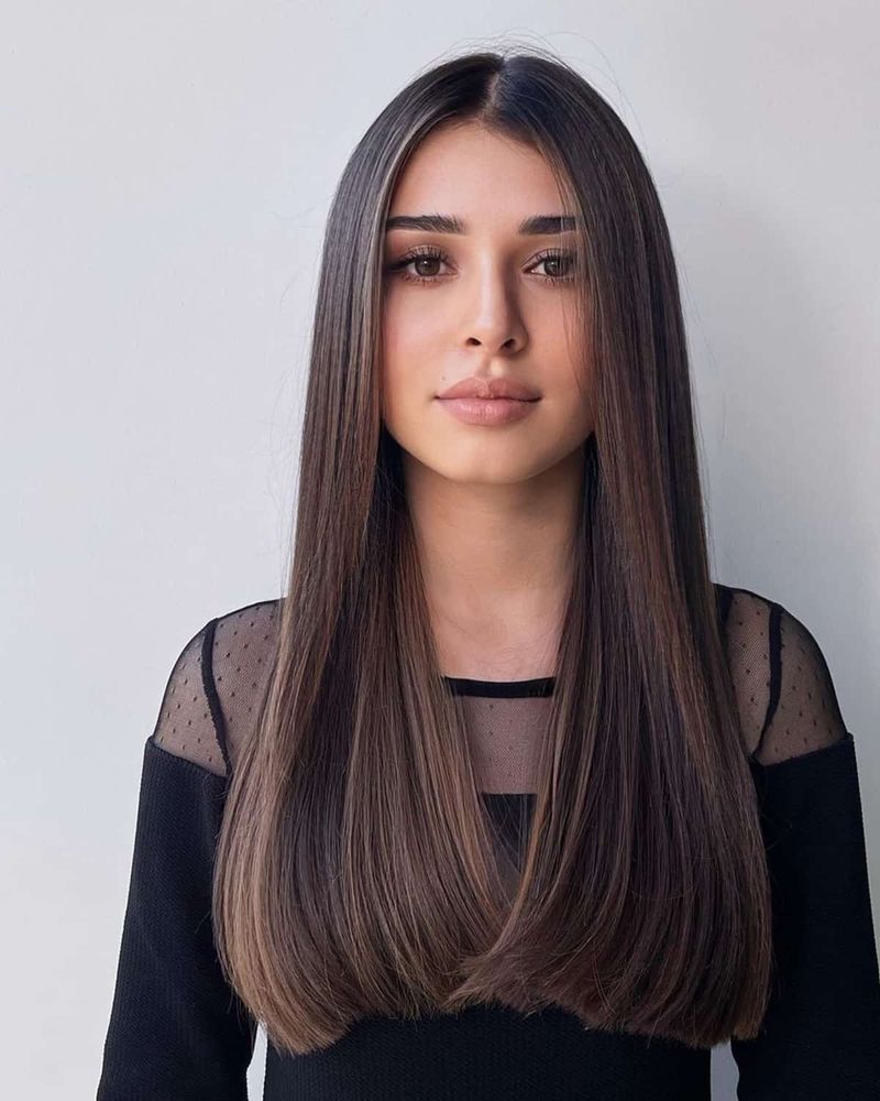 Sleek Middle Part