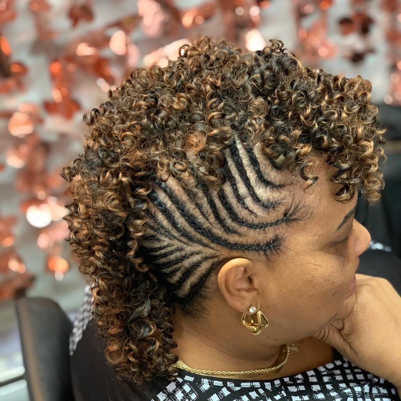 Braided Curly Mohawk