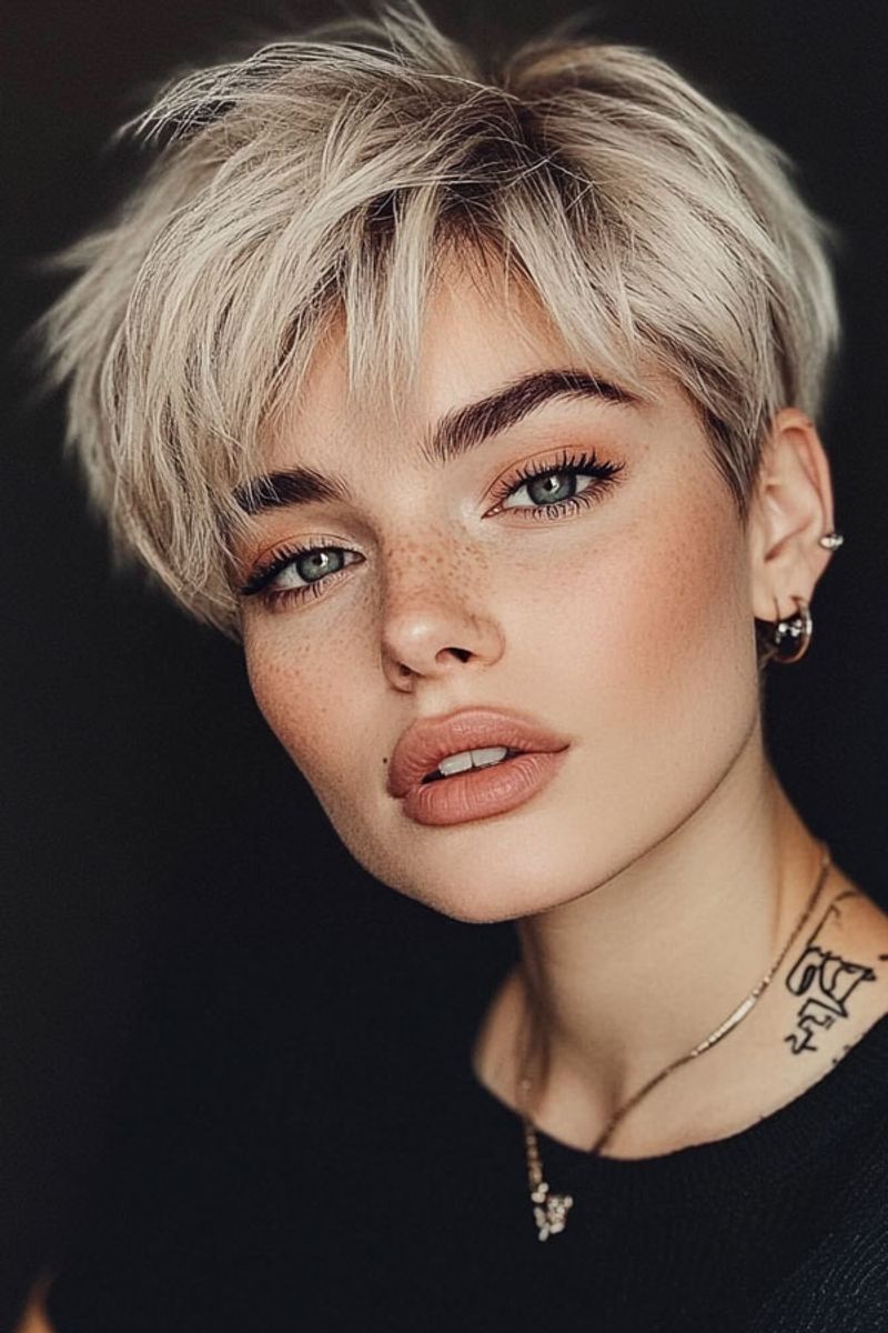 Tousled Crop with Long Fringe