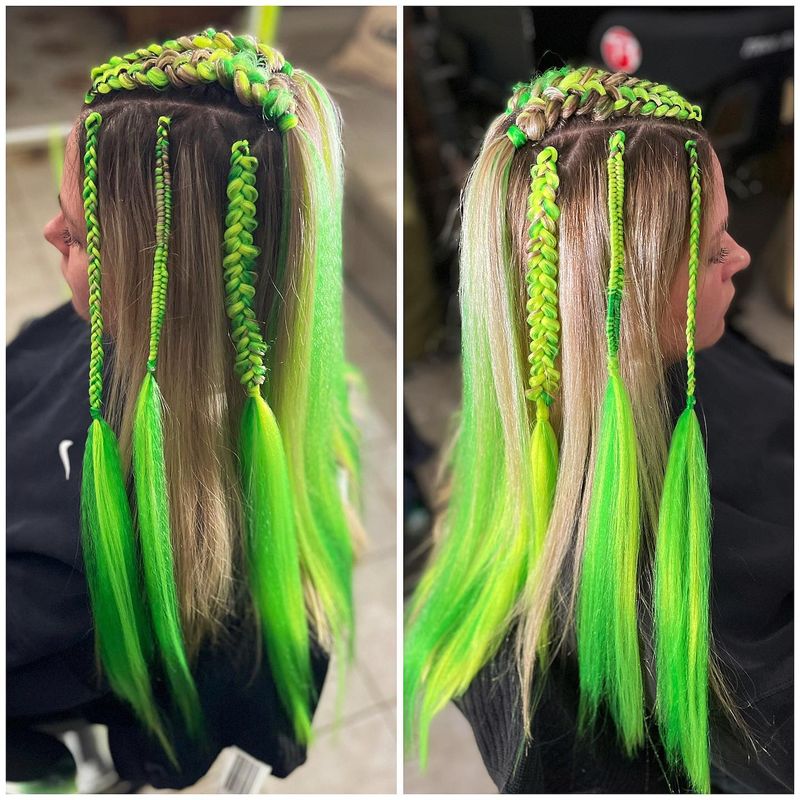 Neon Accent Cornrows
