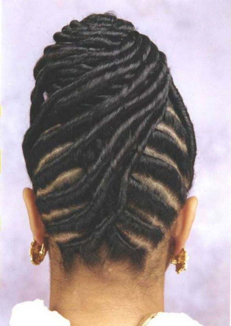 Criss-Cross Ghana Braids Updo