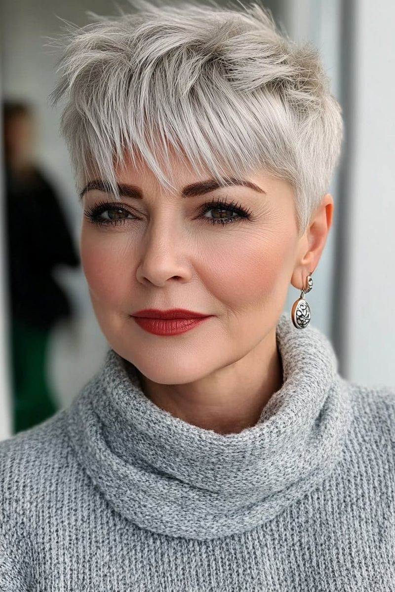 Tousled Crop with Forward Texture