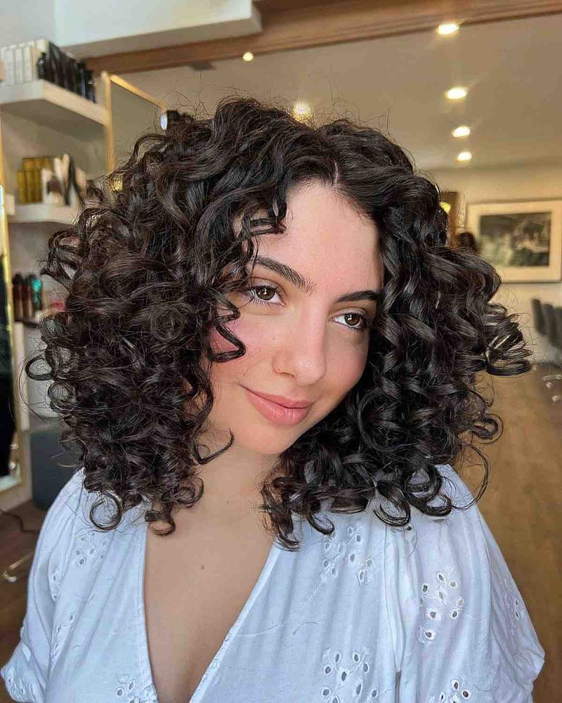 Clavicle-Length Curly Bob