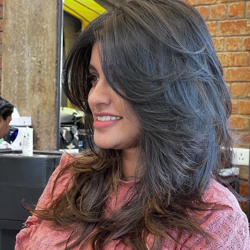 Choppy Midi Cut with Curtain Bangs