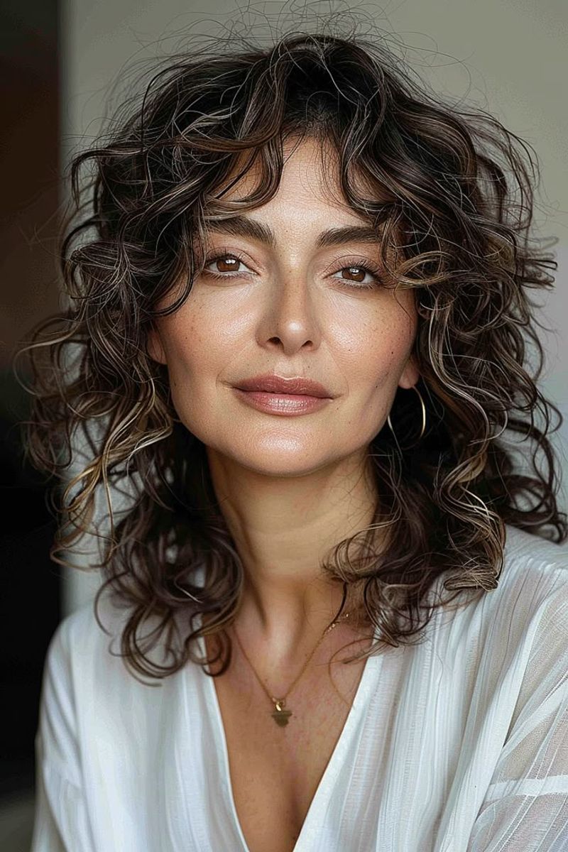 Curly Shag with Wispy Bangs