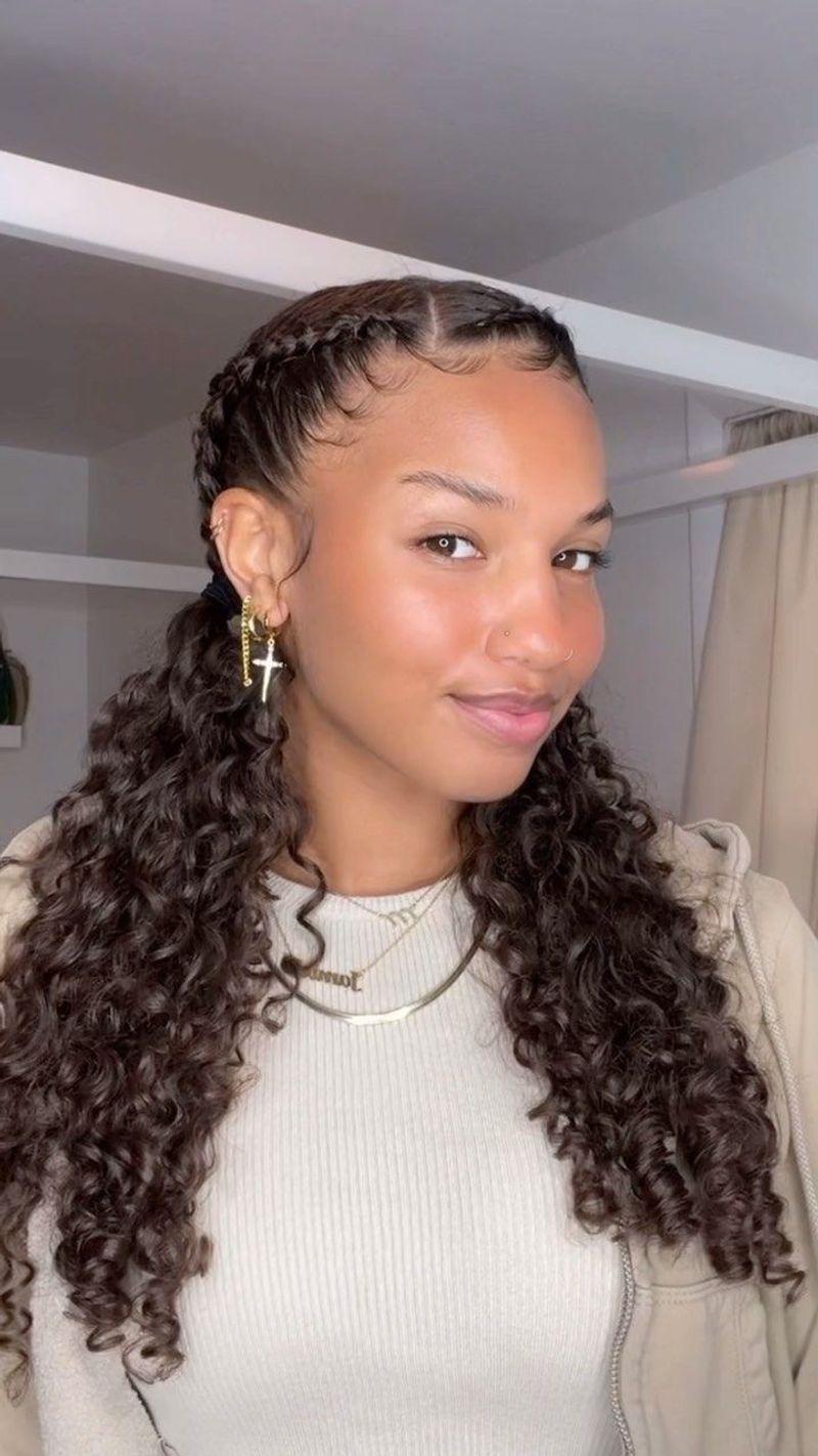 Double Dutch Braids with Curled Pigtails