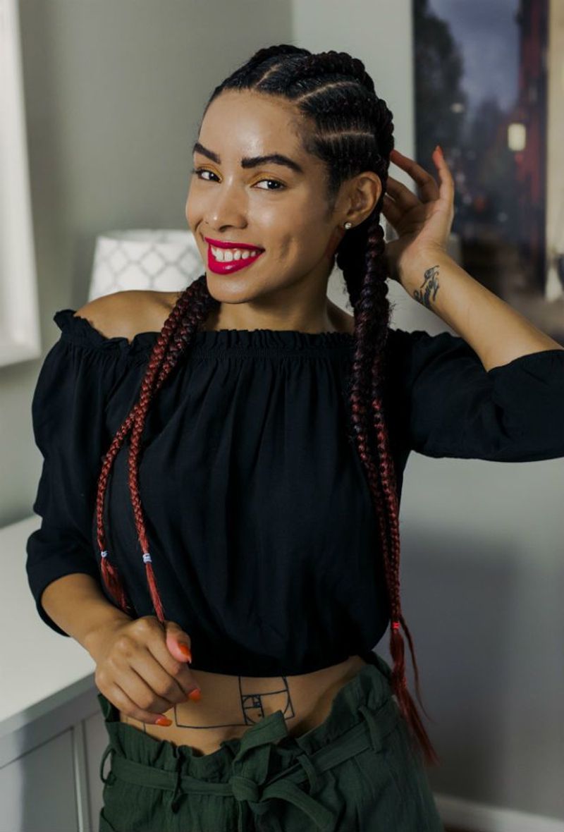 Ghana Braids with Wrapped Ends
