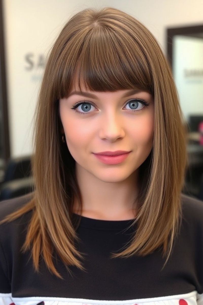 Brow-Skimming Blunt Bangs