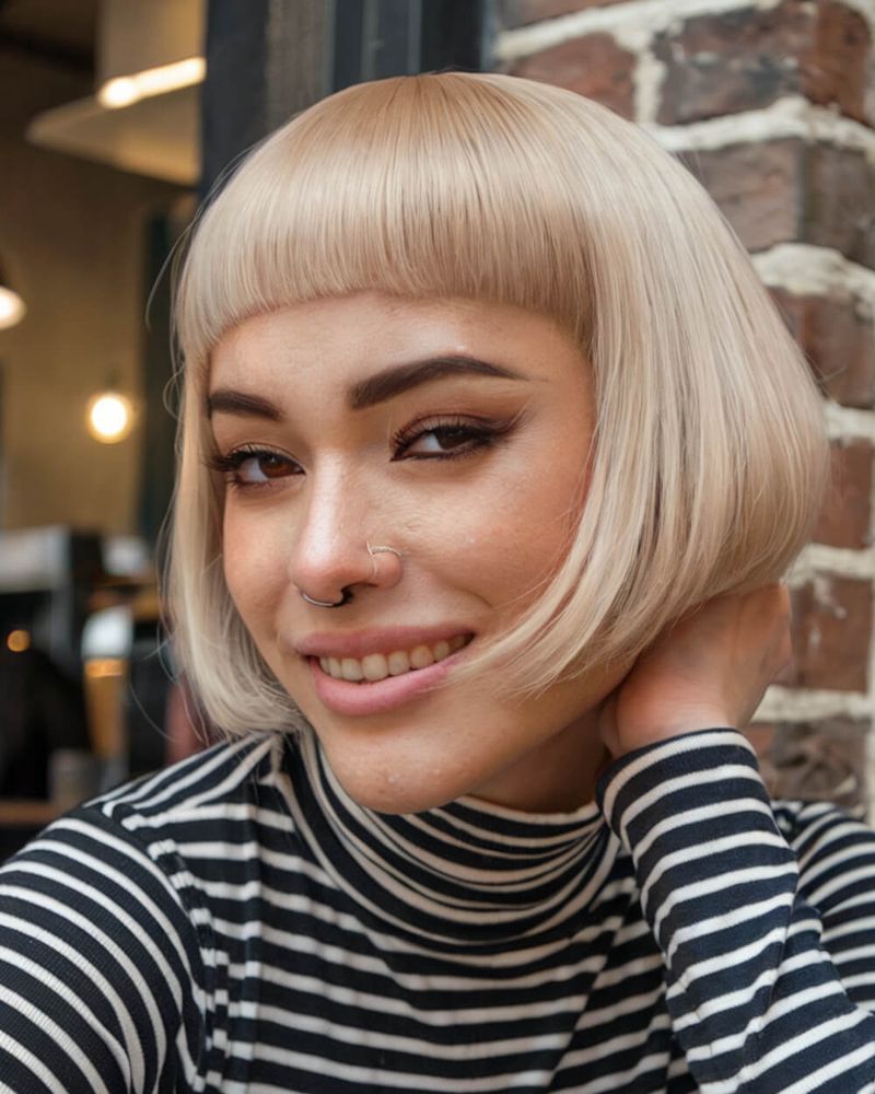 Sleek Bob with Micro Bangs